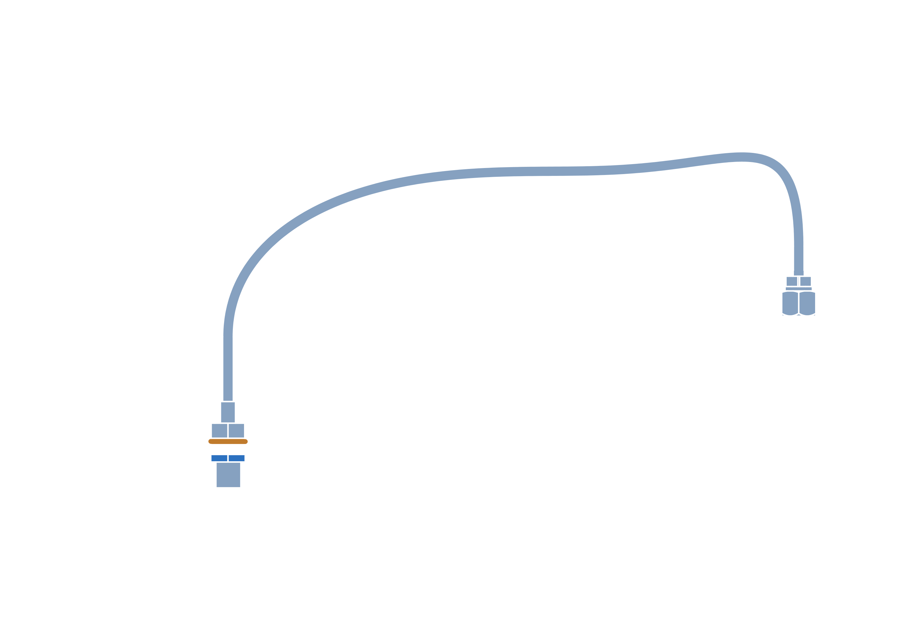 Attached antenna cable